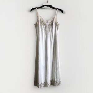 Vintage Palais Ivory Full‎ Slip Dress Size 34 Lace Lingerie